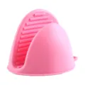 Pink silicone oven mitt heat resistant pinch grip potholder for kitchen baking cooking tool - Pink