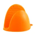 Heat-resistant silicone pinch mitt and oven glove in bright orange for safe baking and cooking. - Orange