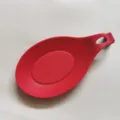 Poggia cucchiaio in silicone rosso supporto per utensili da cucina resistente al calore. - Rosso