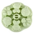 Cute silicone bear ice cube mold, green creative cartoon tray for drinks, coffee, and party ice. - Green