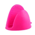 Heat resistant silicone mini oven mitt pink pinch grip baking anti slip kitchen cooking tool - Rose Red