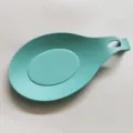 Poggia cucchiaio in silicone supporto per utensili da cucina resistente al calore supporto cucchiaio - Verde scuro