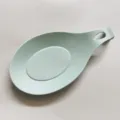 Poggia mestolo in silicone verde chiaro per piano cucina, supporto per utensili resistente. - Verde chiaro
