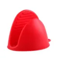 Red silicone mini oven mitt heat resistant pinch grip pot holder for kitchen baking microwave - Red