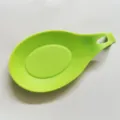 Poggiapiatto cucchiaio in silicone verde resistente al calore per utensili da cucina - Verde