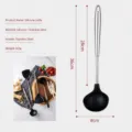 Stainless steel handle silicone soup ladle kitchen cooking tool, durable and heat-resistant. - 304 Stainless Steel Handle Soup Ladle