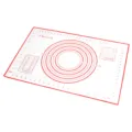 Large silicone baking mat with measurement scales and conversion charts for easy dough kneading. - 40*60cm / Red