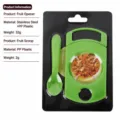 Outil Ouvre-Fruit de La Passion avec Cuillère Vert Acier Inoxydable Kit Mini - Emballage sous carte blister vert