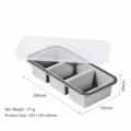 Silicone segmented food storage box with lid, kitchen microwave safe meal prep container. - 3-Compartment Lunch Boxes
