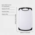 Plastic kitchen cutting board PP and TPR chopping block anti-slip 40x24cm new set - Square / Large Cutting Boards (Bulk)