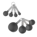 Set di 8 tazze e cucchiai misurini manici in acciaio inossidabile utensili da cucina - Grigio