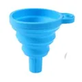 Imbuto pieghevole in silicone blu utensile da cucina e pasticceria con foro di sospensione. - Accessorio Imbuto