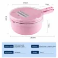 Multi-functional kitchen vegetable cutter, wheat straw slicer and shredder set for home. - Pink