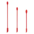 Mini spatule cosmetique en silicone lot de 3 outil de raclage double embout rouge - Ensemble trois pièces / Rouge