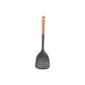Silicone cooking spatula with wooden handle, heat resistant, non-stick cookware friendly. - Turner Spatula