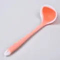 Translucent pink silicone soup ladle kitchen cooking spoon with hanging hole for easy storage. - Translucent Orange Soup Ladle