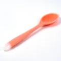 Transparent silicone cooking spoon kitchen tool with hanging hole easy storage. - Translucent Orange Solid Spoon