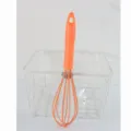 Orange silicone kitchen whisk with hanging hole for easy baking and cooking food prep tool. - Orange Whisk
