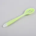 Green silicone slotted cooking spoon with hanging hole, flexible heat resistant kitchen utensil. - Translucent Green Skimmer