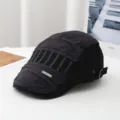 Classic black flat cap for autumn and winter, stylish retro ivy hat for men and women new. - Adult Style (Head Circumference 55-58cm) Adjustable / Grey (Retro Vertical Stripe Flat Cap)