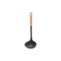 Small silicone soup ladle with wooden handle and measuring scale for non-stick cookware - Soup Spoon