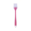 Silicone basting brush for baking, 21cm pink pastry oil brush with hanging hole for kitchen. - Red