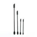 Mini ensemble de spatules en silicone, variante de racloir et cuillère de maquillage. - Set de 4 pièces / Noir