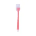 Pink silicone basting brush 21cm translucent small baking oil brush for kitchen BBQ. - Orange