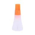 Silicone oil brush bottle with lid and scale for BBQ, baking, and kitchen cooking tools. - Oil Bottle Brush With Lid / Orange