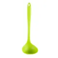 Green silicone soup ladle kitchen cooking utensil heat resistant ergonomic spoon tool - Green