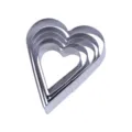 Roestvrijstalen hart koekjessnijder set genest metalen bakvorm voor DIY gebakgereedschap. - Hartvormig / PVC Doos