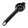 Black plastic egg white separator with long handle and hanging hole for kitchen use main view - Black