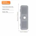 Silicone faucet splash guard mat for kitchen sink, flexible drainage pad, grey 44.5x15cm. - Grey Splatter Guard - Medium