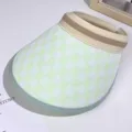 Chapeau de soleil à carreaux d'été, visière en maille respirante pour femmes plein air. - Vert fruit et carreaux blancs