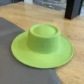 Groene kunstvilt fedora hoed voor vrouwen stijlvolle herfst winter Japanse stijl mode hoofddeksel - M (56-58cm) / Fluorescerend Groen