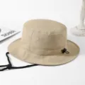 Khakifarbener Fischerhut fuer Damen und Herren Outdoor Sonnenschutz Angeln Baumwollmuetze - Verstellbar (55-60cm) / Khaki