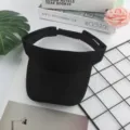Casquette de sport noire sans haut, respirante pour hommes femmes protection solaire extérieure. - Réglable / Noir