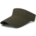 Atmungsaktiver leerer Sonnenschutzvisor mit Lochdesign fuer Sommer Sport und Outdoor. - Verstellbar / Armeegrün