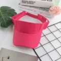 Einfarbige leere Mütze für Frühling Sommer, atmungsaktiver Sonnenhut für Sport und Freizeit. - Verstellbar / Fuchsia
