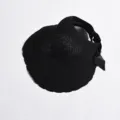 Women's summer sun visor hat, wide brim empty top knit roll-up anti-UV beach cap black. - Black