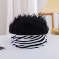 Chapeau perruque rigolo pour enfants avec bandeau motif zèbre, accessoire de mode street dance. - 3 ans - Adulte (haute élasticité) + Taille unique / Rayures noires et blanches - Cheveux noirs