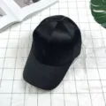 Classic black satin baseball cap for women, sleek sun protection hat with a smooth finish. - Adjustable / Black