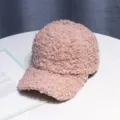 Gemütliche rosa Teddyfleece Baseballkappe für Damen, warme Winter Freizeitmütze Kappe. - Verstellbar / Rosa