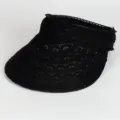 Black lace empty top sun visor for women, breathable French elegant summer beach travel hat. - Lace Style without Pearls (Black)