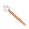 Edelstahl Dänischer Teigbesen mit Holzgriff, ergonomisches Backwerkzeug für die Küche. - 3 Reihen