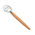 Edelstahl Teigschaber mit Holzgriff, manuelles Backwerkzeug zum Brot mischen. - 2 Löcher