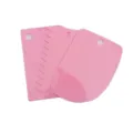 Plastic baking scraper set of 3 pieces, pink dough cutter and bench scraper for pastry. - Pink