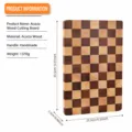 Holzschneidebrett mit Mosaik-Schachbrettmuster, langlebiges Küchen-Hackbrett für Essenszubereitung. - Quadratisch / Schachbrett-Schneidebrett