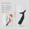 Cortador de pizza de acero inoxidable con mango de plástico ABS resistente 16x7cm - Negro