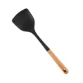 Spatule de cuisine en silicone avec manche en bois antiadhésif ustensile de cuisine article - Spatule Chinoise / Noir
